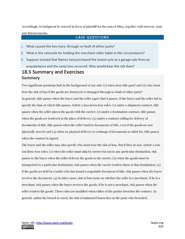 Business Law and the Legal Environment - Page 620